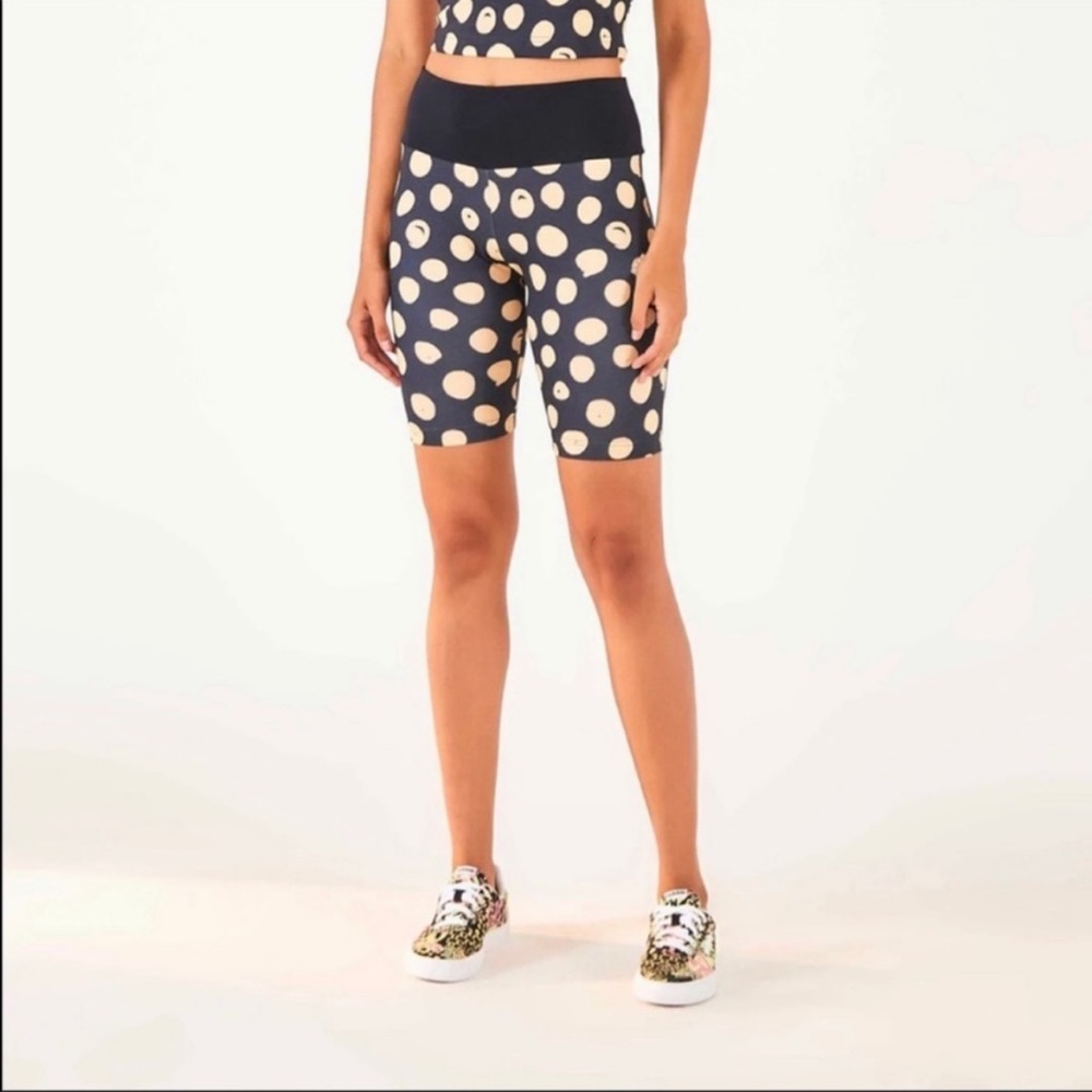 adidas x FARM Rio Polka Dot High Rise Bike Shorts Size M NEW with Tag